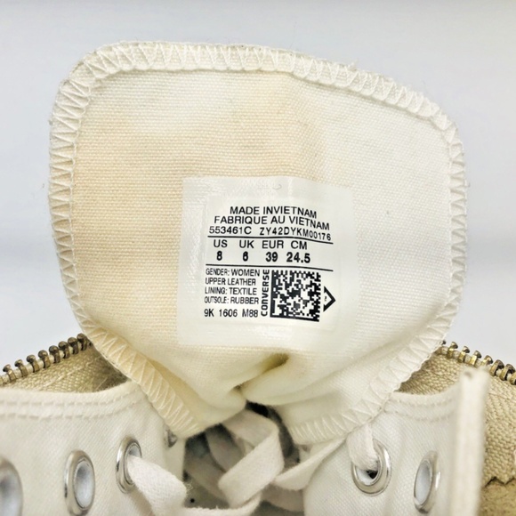 Converse Chuck Taylor All Star Gold Python Zip High Top Leather Womens Size 8 - Picture 16 of 16